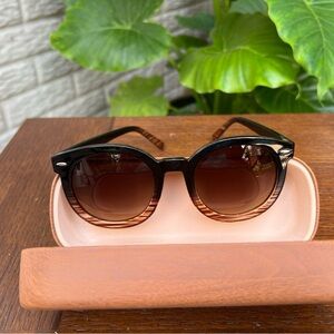 Fade Frame Sunglasses.Includes Hard Faux Wood Protective Case.